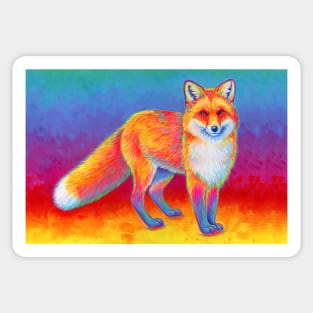 Rainbow Red Fox Sticker